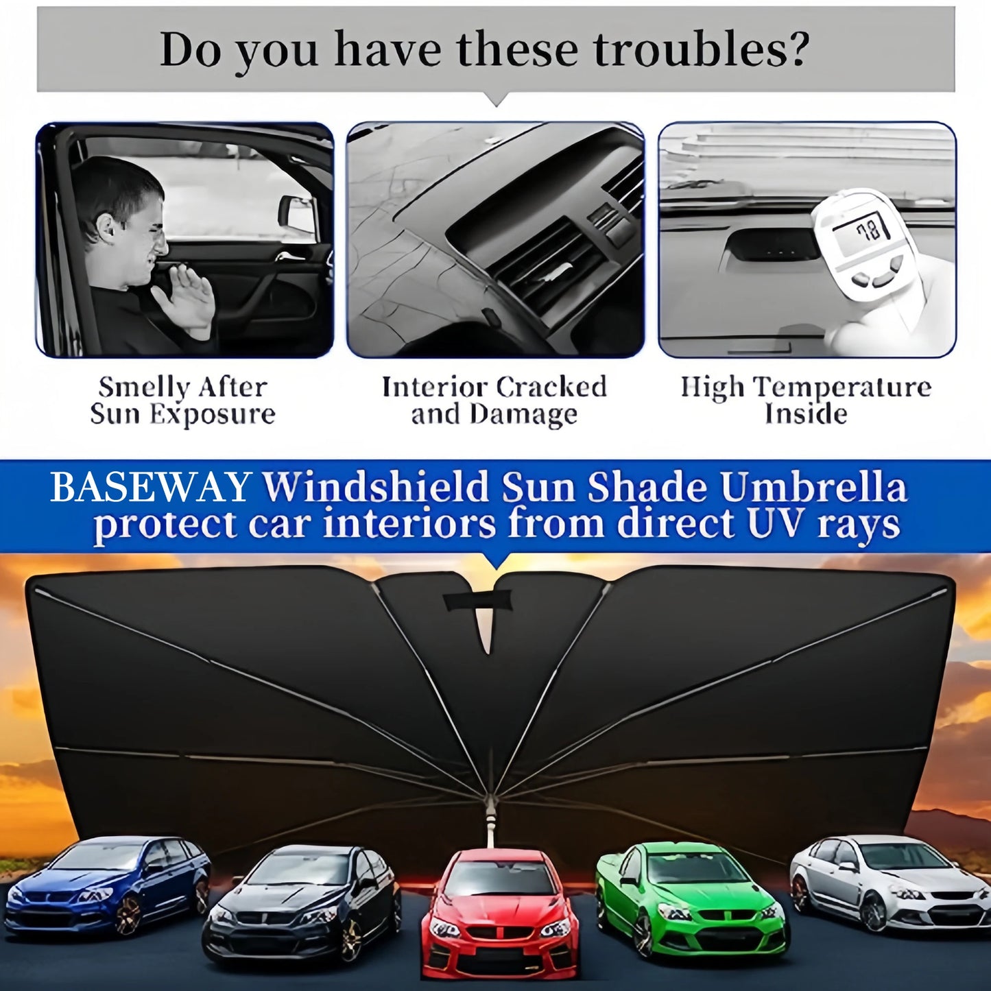 Car Foldable Windshield Sun Shade Umbrella