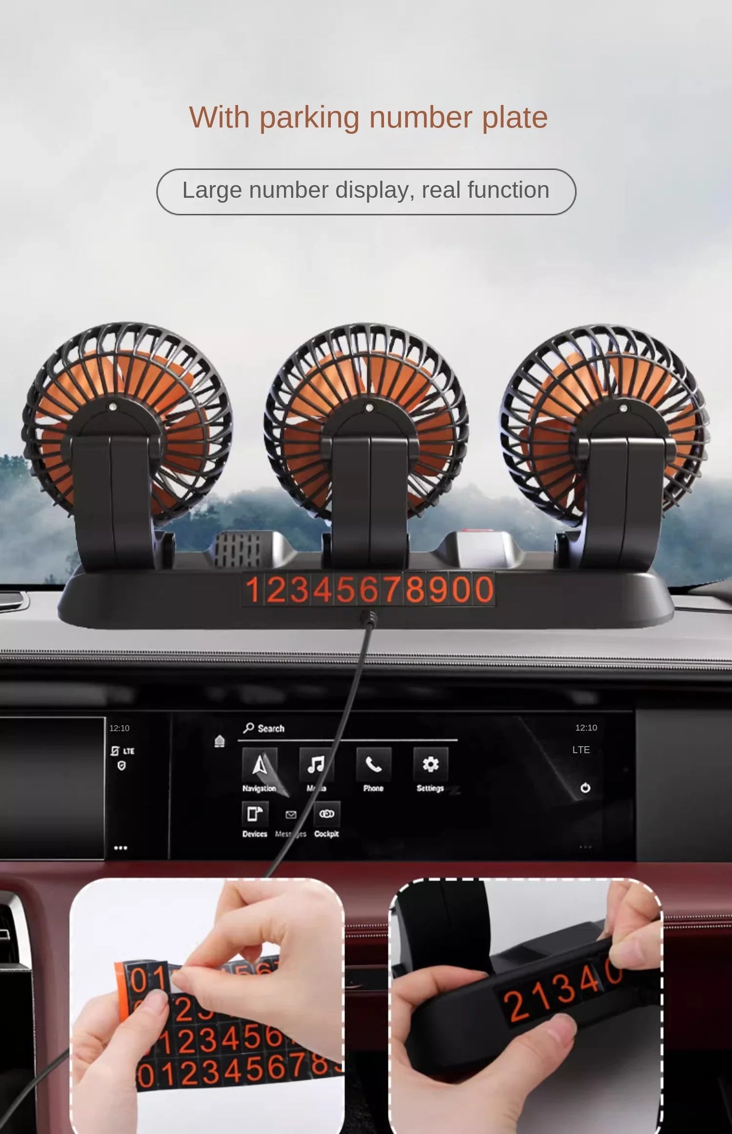 Car Fan 360° Adjustable Automotive Electric Fan