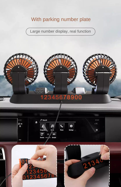 Car Fan 360° Adjustable Automotive Electric Fan