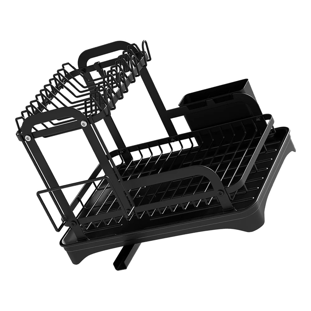 Kitchen 2 Tier Dish Bowl Drainer Storage Rack