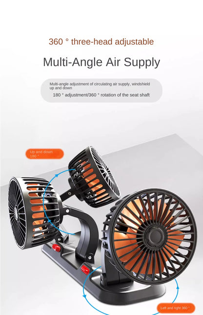 Car Fan 360° Adjustable Automotive Electric Fan
