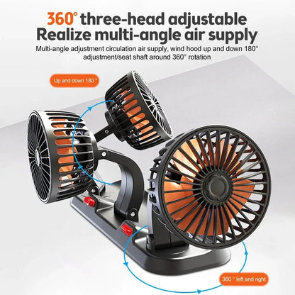 Car Fan 360° Adjustable Automotive Electric Fan